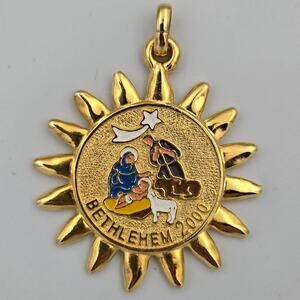 Vintage Sacred Heart League, Walls MS Bethlehem 2000 Gold Toned Pendant Charm